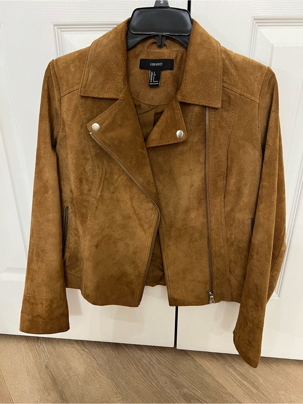 Forever 21 Suede Moto Jacket - Cognac Brown - Picture 6 of 6